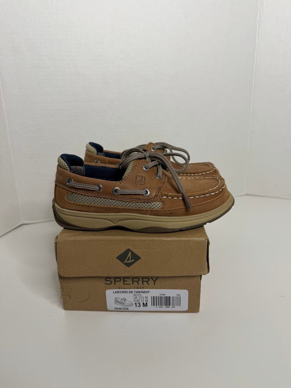 EUC Sperry Boys 13Y Lanyard DK Tan Boat Shoes